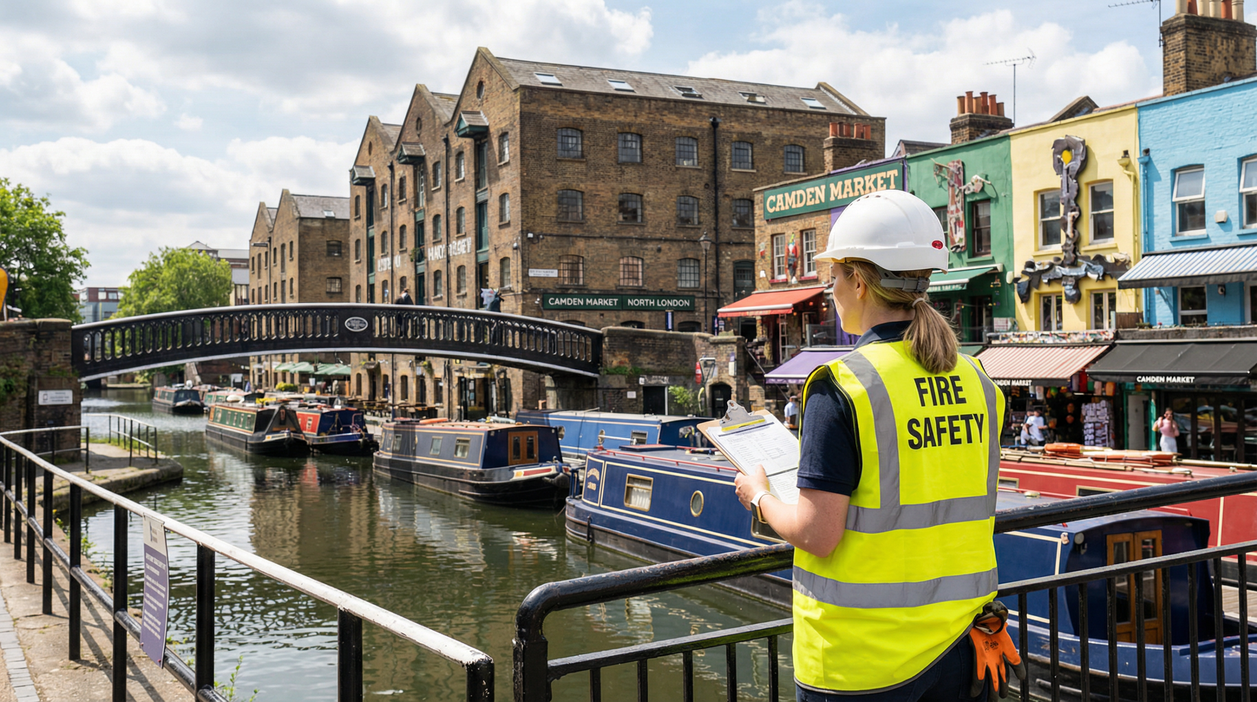 Professional fire risk assessor at Kings Cross development in Camden