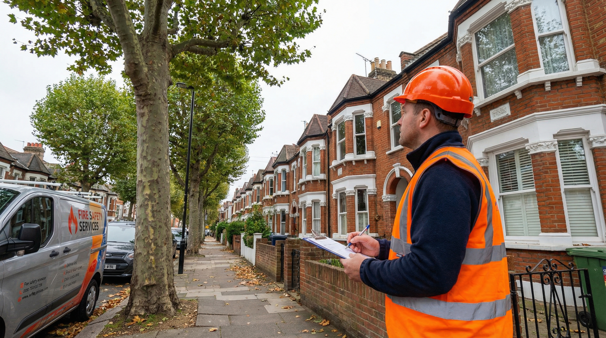 Fire risk assessor at Victorian terrace in Walthamstow