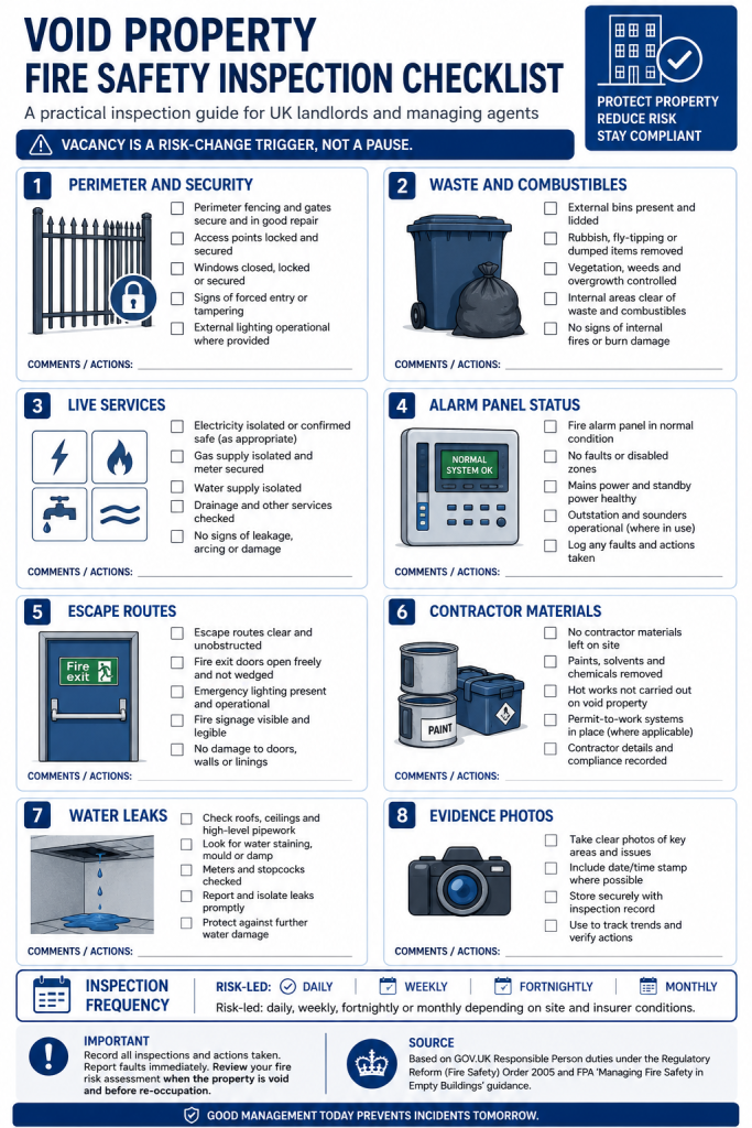 Void Property Fire Safety: Does an Empty Building Need a Fire Risk Assessment? 6 Void property fire safety Inspection checklist